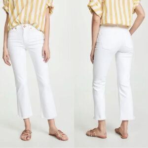 AYR Women's White Straight Leg Jeans